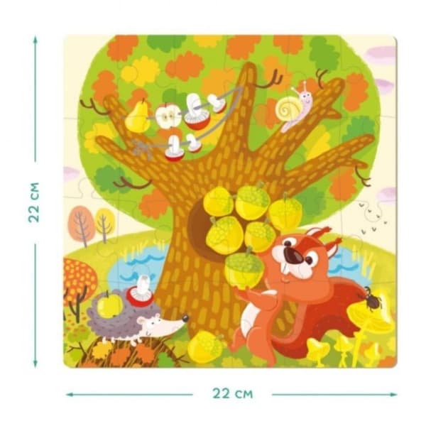 PUZZLE 4in1 NELJÄ VAUTAA Söpö oravapulma LASTEN