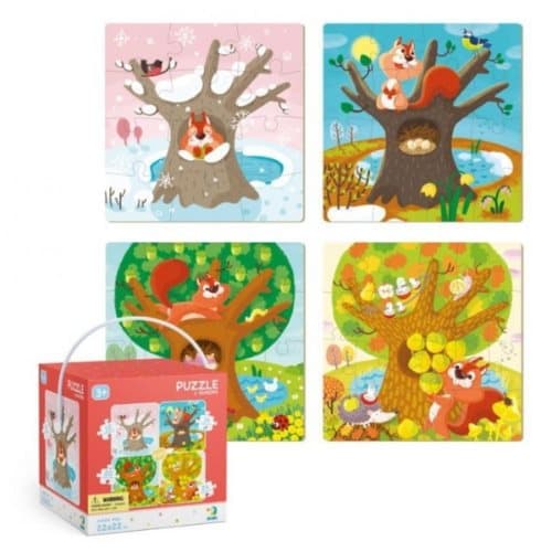 PUZZLE 4in1 NELJÄ VAUTAA Söpö oravapulma LASTEN