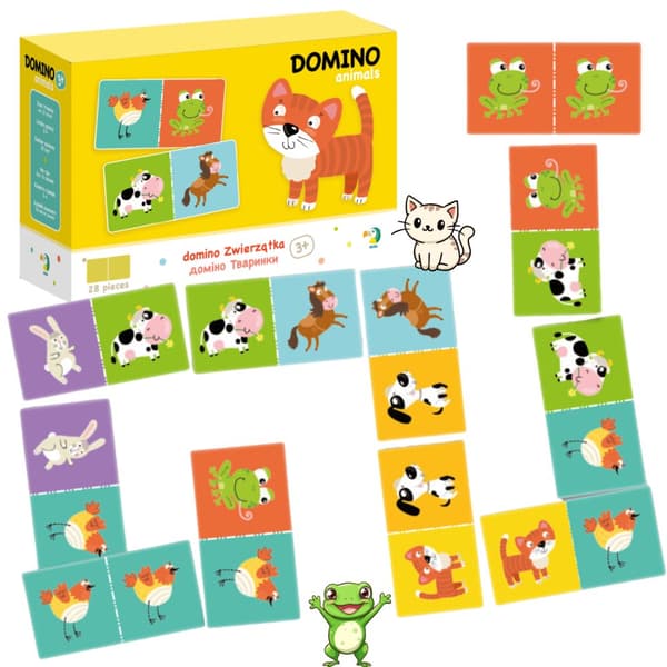 DOMINO SPELDJUR FÖR BARN FÄRGADE SPELKORT FÖR DE YNGSTA