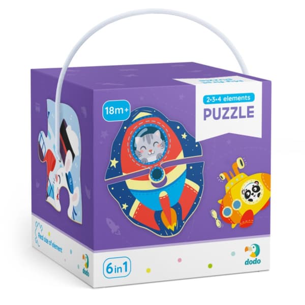 PUZZLE "TRANSPORT" Seks PUZZLER 2-3-4 BRIKKER UDDANNELSESsjov