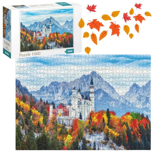 NEUSCHWANSTEIN SLOTSPUSLE 1000 BRIKKER TIL HELE FAMILIEN