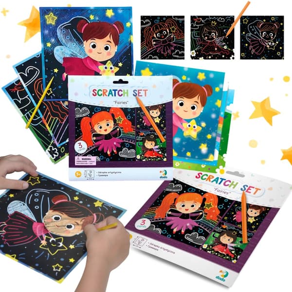 KUNSTNERISK SCRATCH ART "FAIRIES" SCRATCH MALING TIL DE MINSTE