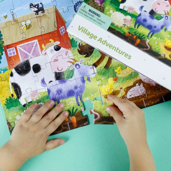 Puslespil Country Adventure Farm Animals Puslespil sæt til de yngste