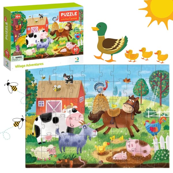 Puslespil Country Adventure Farm Animals Puslespil sæt til de yngste