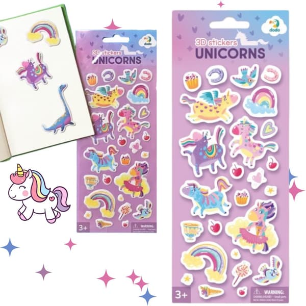 3D TARRAT "UNICORNS" SULOINEN TARRASTUSETTI NUORIMmille