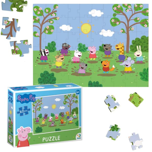 PEPPA PIG MED VENNER PUSLE 60 STKKER TIL BØRN