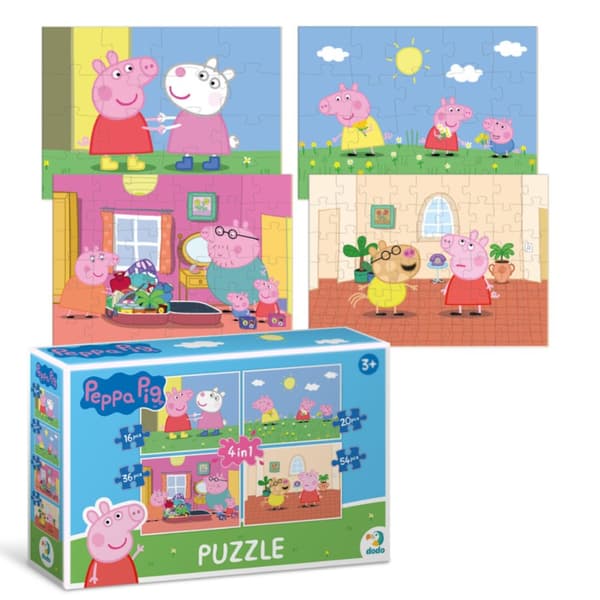 PUZZLE 4-i-1 PEPPA PIG SÖT FYRA PUSSEL I ETT PACK