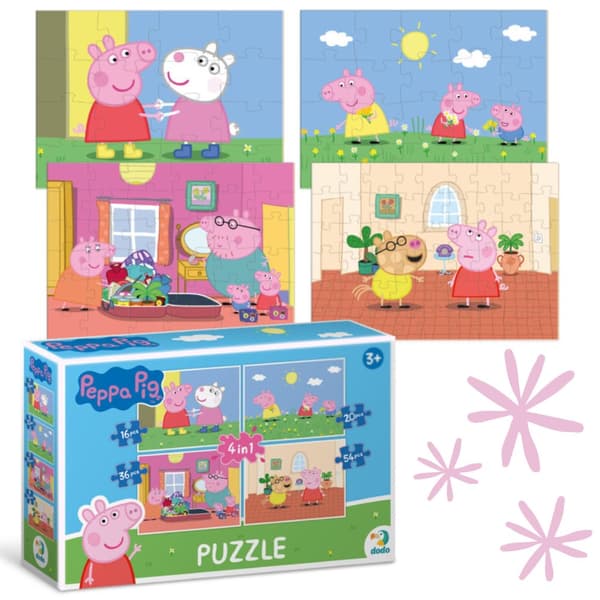 PUZZLE 4-i-1 PEPPA PIG SÖT FYRA PUSSEL I ETT PACK