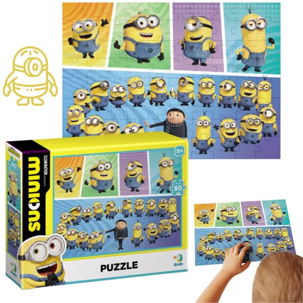 MINIONS PUSSEL 80 BILAR FÄRGRIGT OCH ROLIGT PUSSEL FÖR BARN