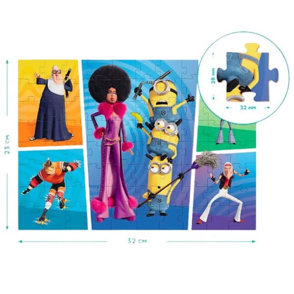 80 KAPPALEEN MINIONIT PUZZLE VÄRIVÄRI MINIONIT LAPSILLE