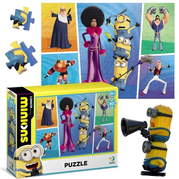 80-DELS MINIONS-PUZZLE MINIONS-FARVEDE PUSLELE TIL BØRN