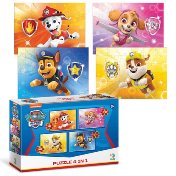 PUZZLE 4in1 PAW PATROL NELJÄ PULLUT YHDESSÄ PAKETISSA LAPSILLE