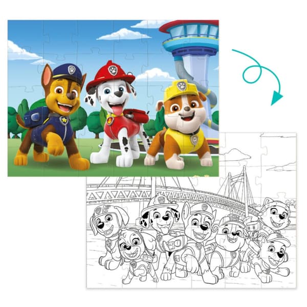 PAW PATROL PUZZLE 2-i-1 PÅDE- OG FARLEVÆRDIG BOG I ÉN TIL DE YNGSTE