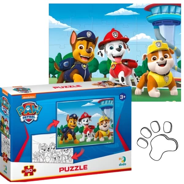 PAW PATROL PUZZLE 2-i-1 PÅDE- OG FARLEVÆRDIG BOG I ÉN TIL DE YNGSTE