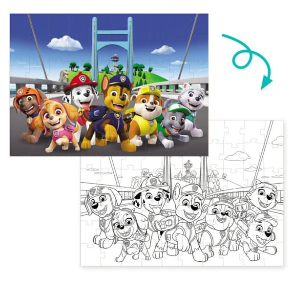 PUZZLE 2-i-1 PAW PATROL PAW PATRULJE PUZZLE OG MALEVEBOG I ÉT SÆT