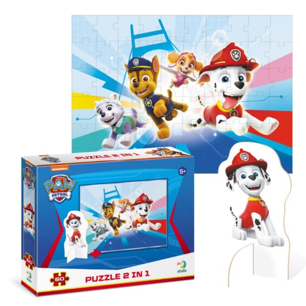 "PAW PATROL" PUSLELE MED EN FIGUR, 60 BRIKKER, FARVERIGT PUSSEL TIL BØRN
