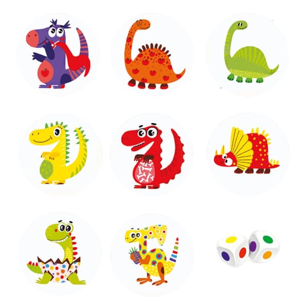 Dinosaurs Observation Game Set Pedagogiska roliga tokens tärningar