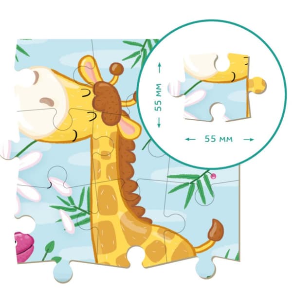 Giraffetema pussel 16 bitar pussel för barn Charmig giraff
