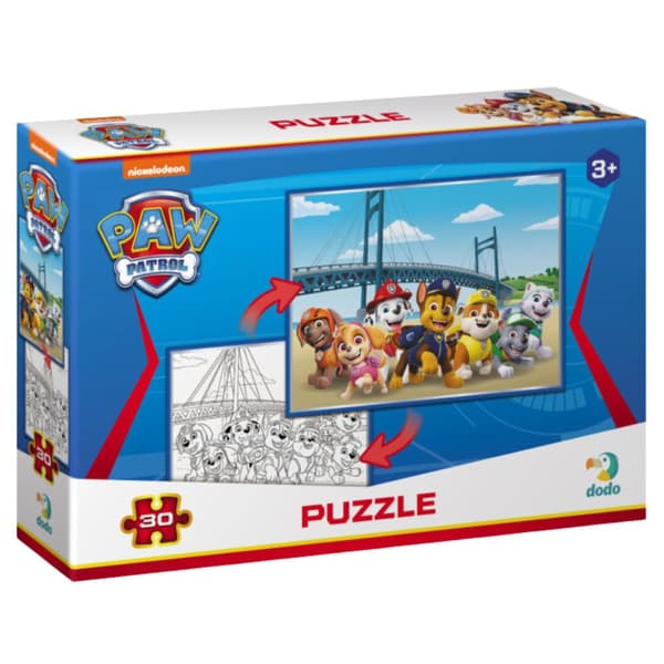 Puzzle 2in1 Paw Patrol palapeli ja väritys yhdessä tassupartiossa