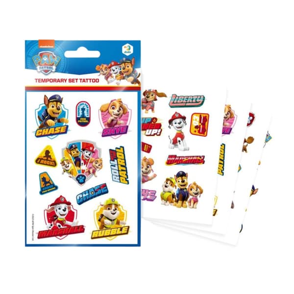 Paw Patrol Midlertidigt Tatoveringssæt Hunde Tatoveringer Vaskbar Pengeskab