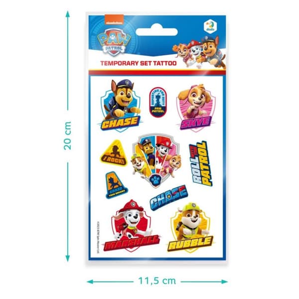 Paw Patrol Midlertidigt Tatoveringssæt Hunde Tatoveringer Vaskbar Pengeskab