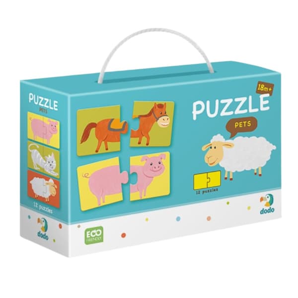 Puslespil Duo Polówki "Animals" 12 puslespil Matchende brikker sæt 300115