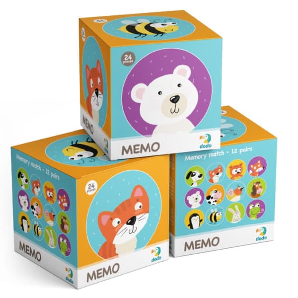 Memo Game Mini "Animals" pedagogiskt minnesspel för småbarn 300145
