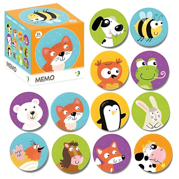 Memo Game Mini "Animals" pedagogiskt minnesspel för småbarn 300145