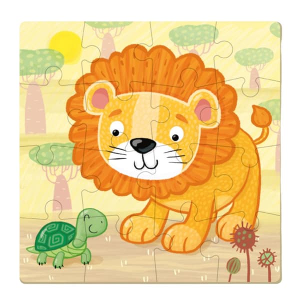 Palapeli "Lion" 16 osaa opettava palapeli lapsille eläinsetti 300165