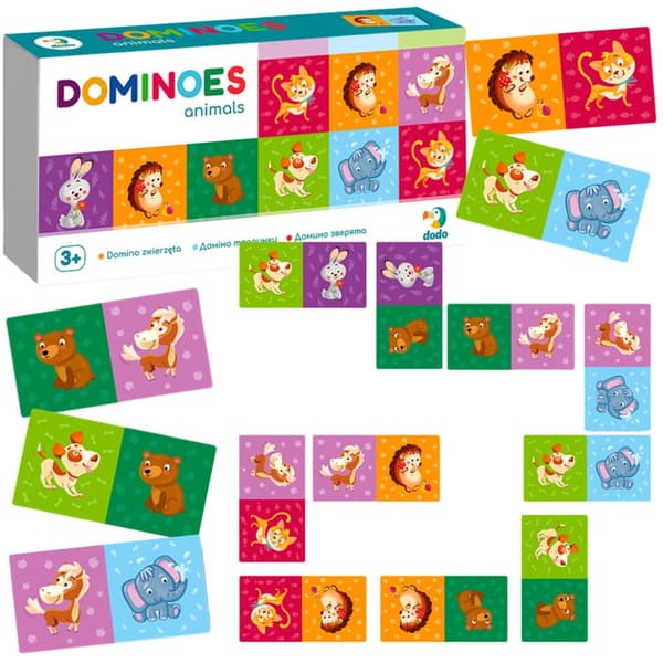 Domino "Animals" -lautapeli nuorimmille kuvioille Värisetti 300248