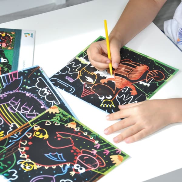 Kunstnerisk skrabelod "Dragons" skrabelod Skrabelod metode til børn Billeder 300215