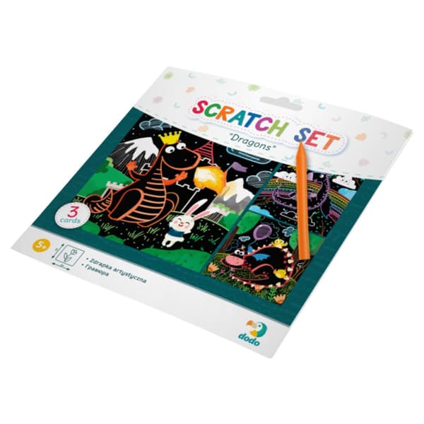 Kunstnerisk skrabelod "Dragons" skrabelod Skrabelod metode til børn Billeder 300215