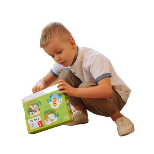 Puzzle 3in1 2-3-4 Elements "Farm Animals" Tre pussel för barn 300393