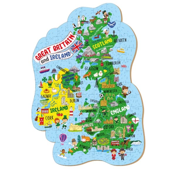 Puslespil "Kort over Storbritannien og Irland" 100 brikker puslespilsæt 301160