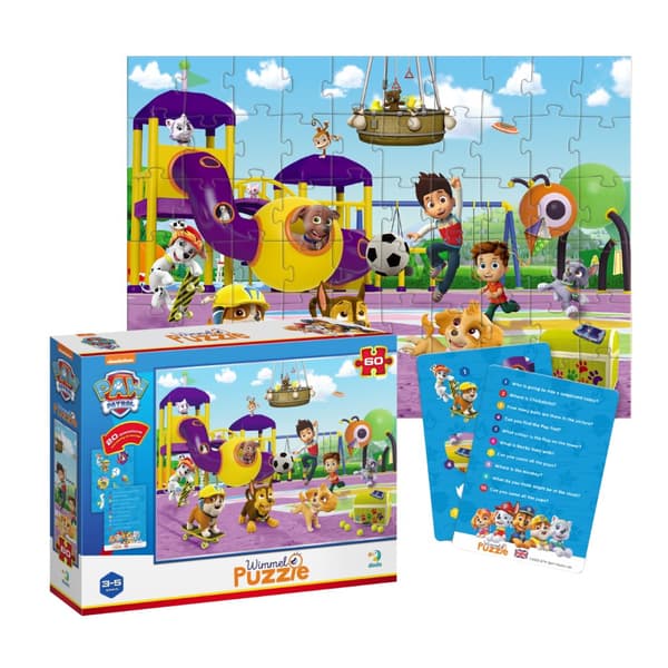 Wimmel Pussel "Paw Patrol - On a Walk" 60 bitar kort med frågor 200453