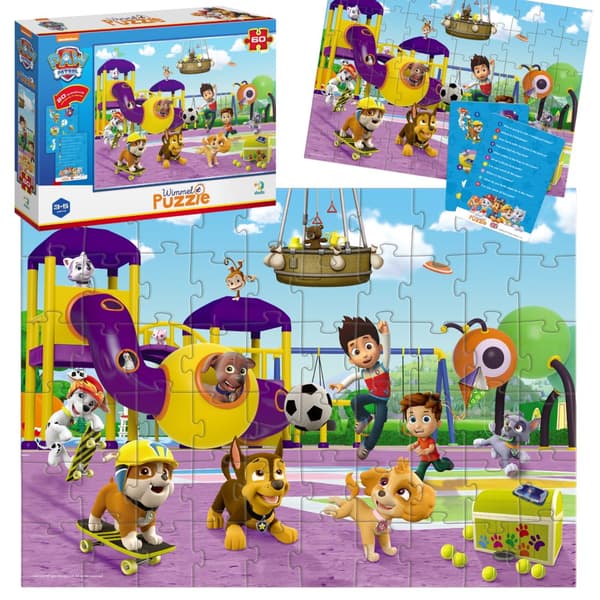 Wimmel-puslespil "Paw Patrol - On a Walk" 60 stykker kort med spørgsmål 200453