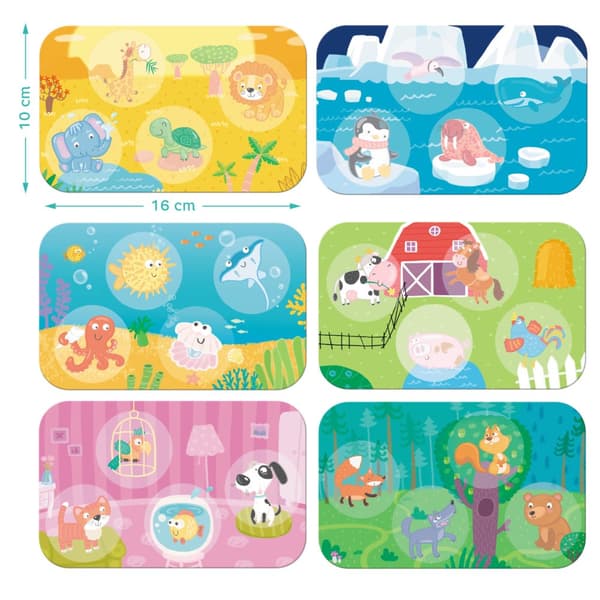 Pedagogiskt bingospel - Animals Set Cards Tokens Animal World 300196