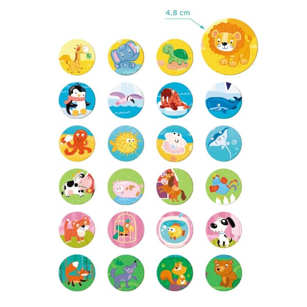 Pedagogiskt bingospel - Animals Set Cards Tokens Animal World 300196