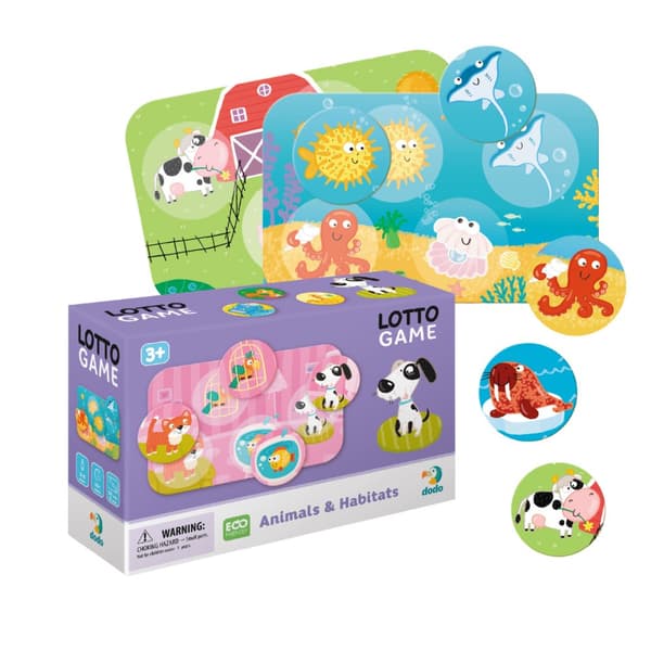 Pedagogiskt bingospel - Animals Set Cards Tokens Animal World 300196