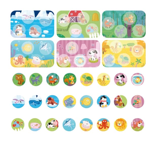 Pedagogiskt bingospel - Animals Set Cards Tokens Animal World 300196