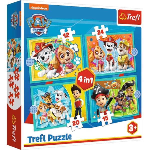 Puslespil 4i1 Cheerful Paw Patrol Team 3+, Trefl