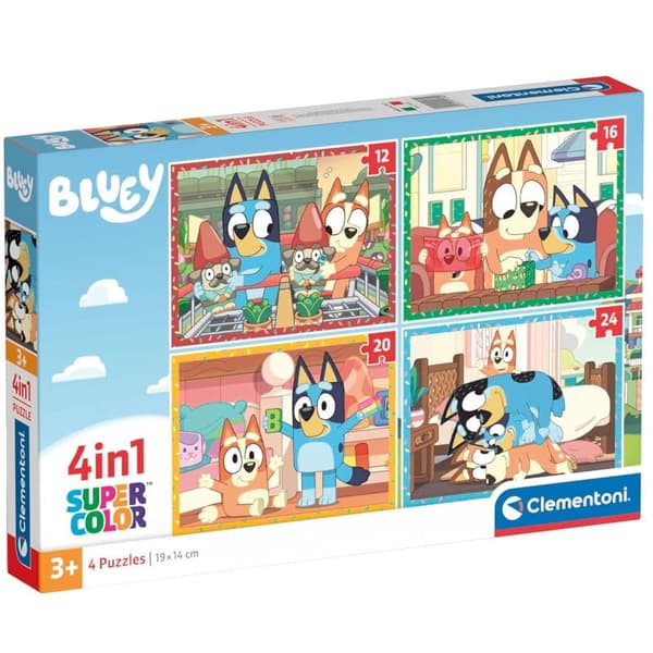 Pussel Super Color 4in1 Bluey 3+, Clementoni