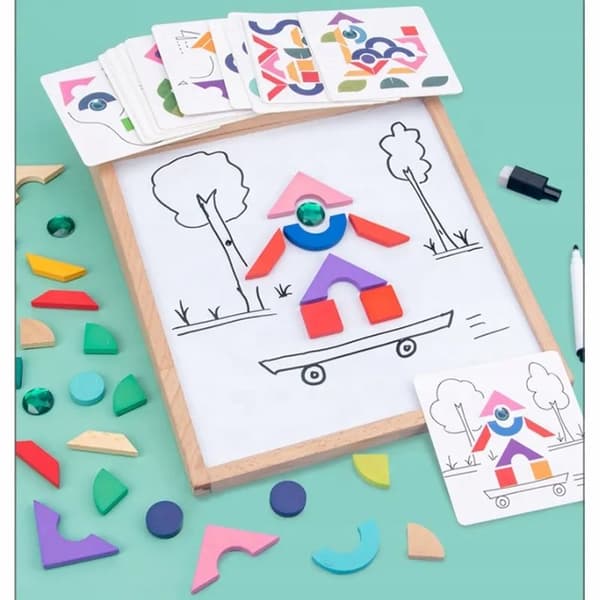 PUULINEN PUZLE JIGSAW LOGIC PELI MONTESSORI