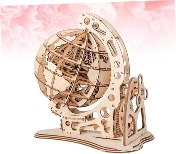 3D Träpussel Dekoration Trä Vintage Globform Hem DIY Ornament