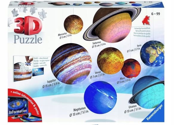Ravensburger 3D-pussel Planeter Rymden 540 bitar