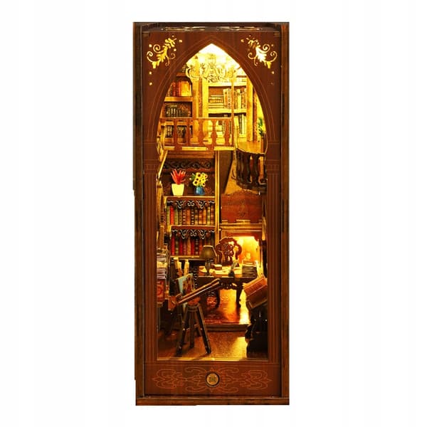 Gør-det-selv træ 4D puslespil belysning bibliotek boghylde støtte