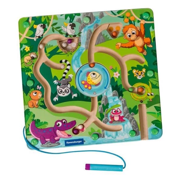 Ravensburger play+, Magnetisk Trælabyrint - I Junglen, 6-36 måneder, Tidlige År, Baby