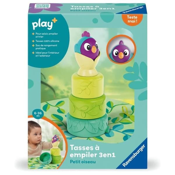 Ravensburger play+, Pinottavat kupit - Little Bird, 0-12 kuukautta, Varhaiskasvattajat, Vauva