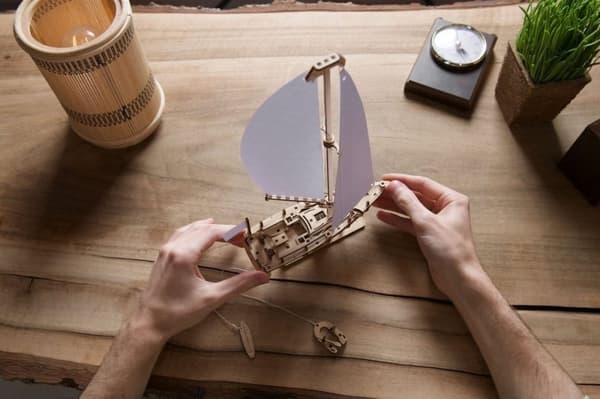 3D Træpuslespil Ocean Yacht uGEARS