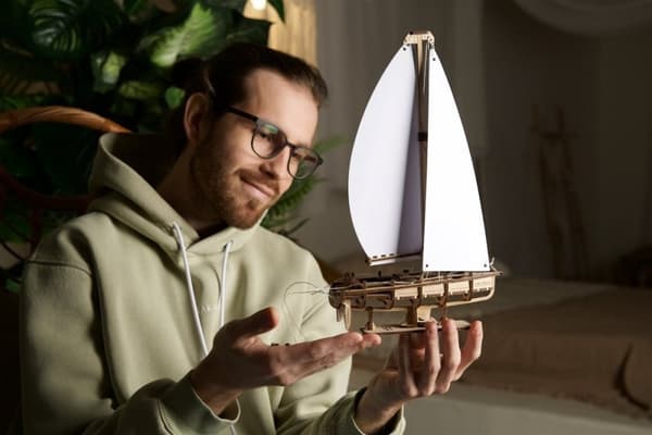 3D Træpuslespil Ocean Yacht uGEARS